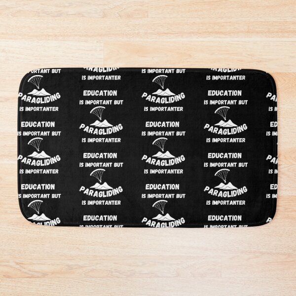 Item preview, Education Is Important But Paragliding Is Importanter Paraglider In Black designed and sold by LuckyKermit.