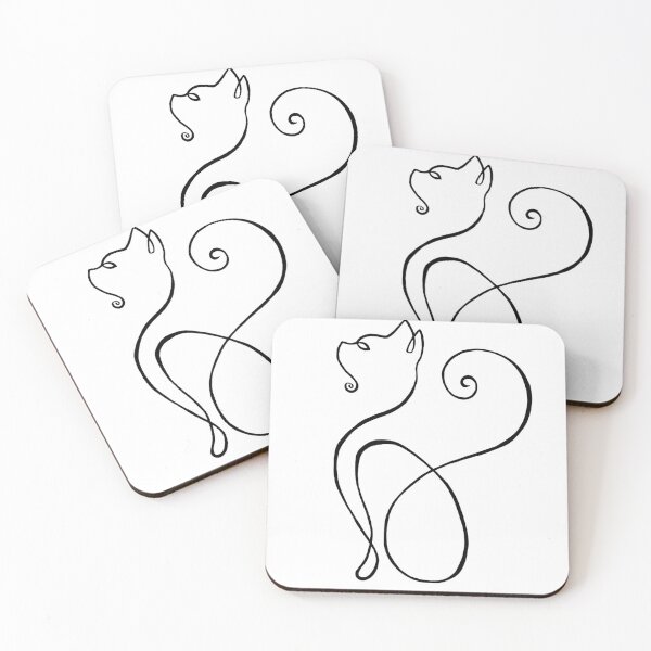 Item preview, One line cat designed and sold by TheMoodyQueen.