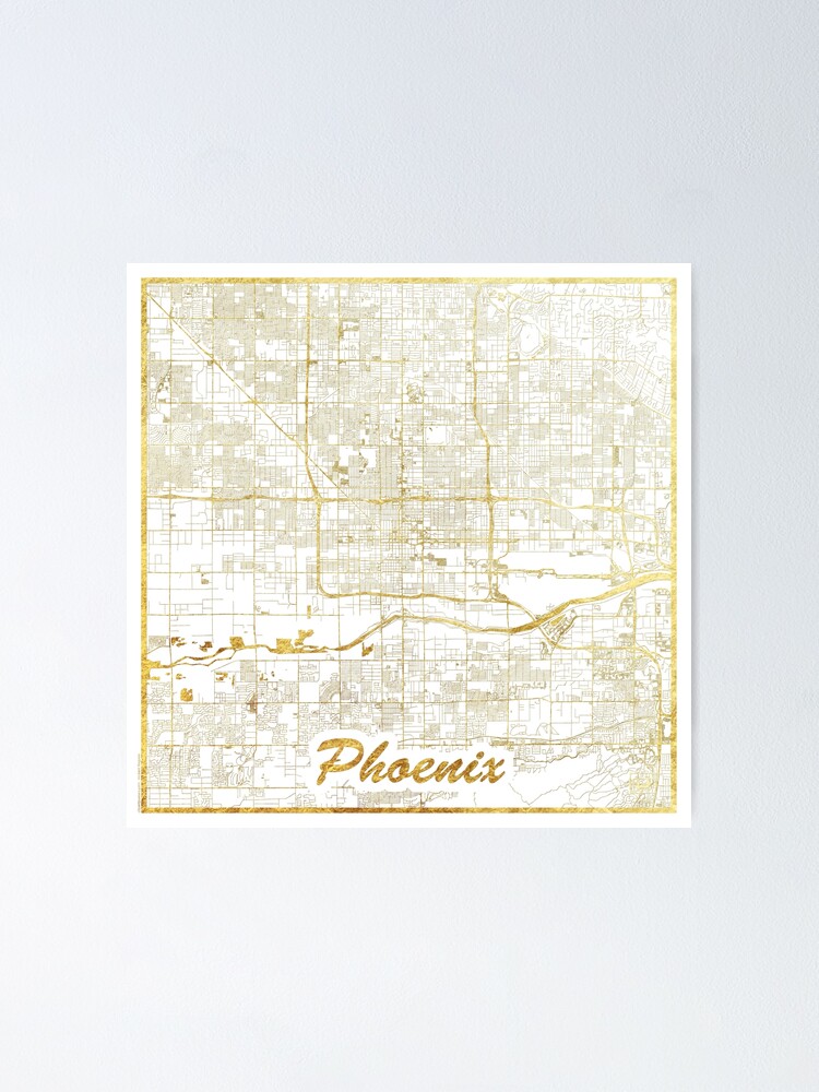 Alternate view of Phoenix Map Gold Poster