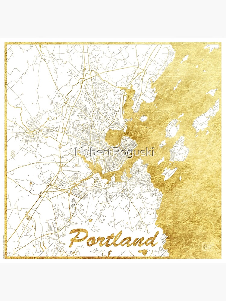 Portland Map Gold by HubertRoguski