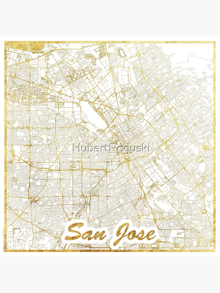 San Jose Map Gold by HubertRoguski