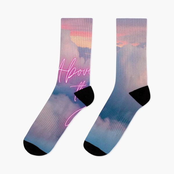 Item preview, Above the Clouds neon pink blue designed and sold by heyluckyseven.