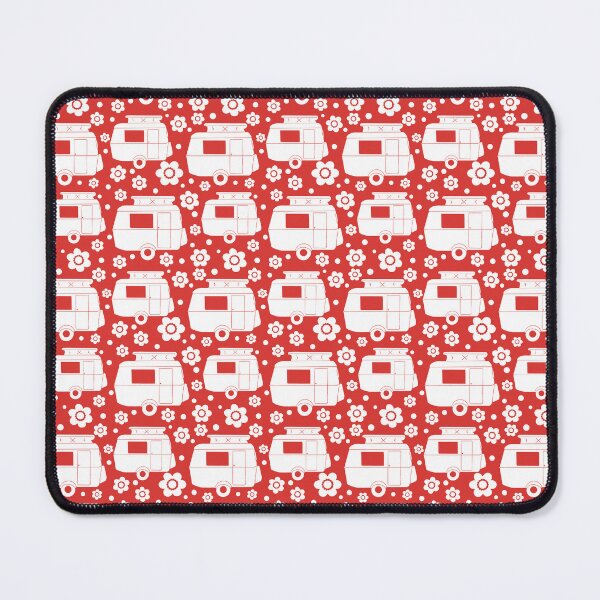 Item preview, Daisy Polka Dot Vintage Caravan Pattern in Red and White designed and sold by NattyDesigns.