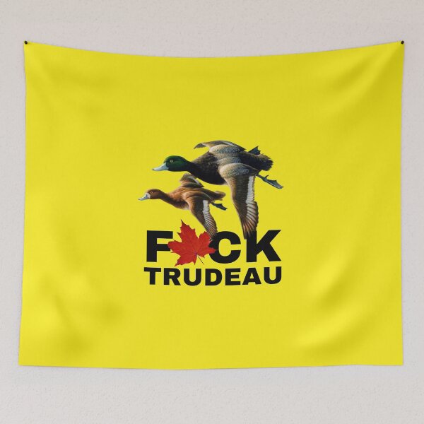 Item preview, Funny fuck Trudeau Canadian Gadsden Flag designed and sold by Rafa_Borroto  -.