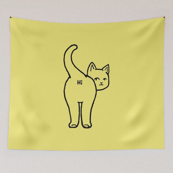 Item preview, Hello Cat Butt Minimalist Line by Tobe Fonseca designed and sold by Tobe Fonseca®.