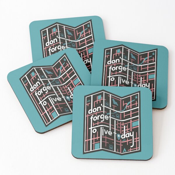 Item preview, Don't Forget to Live Today - Road Map - Blue, Pink, White, Black. designed and sold by Karissa Harbridge.