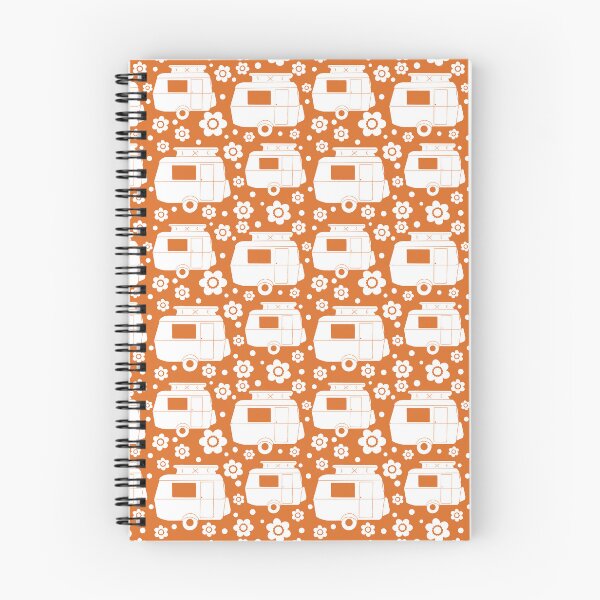 Item preview, Daisy Polka Dot Vintage Caravan Pattern in Orange and White designed and sold by NattyDesigns.