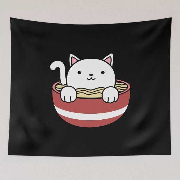 Item preview,  Cat Eating Ramen Cute Noodles designed and sold by Studioapartment.