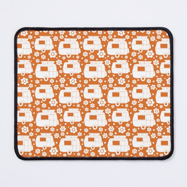 Item preview, Daisy Polka Dot Vintage Caravan Pattern in Orange and White designed and sold by NattyDesigns.