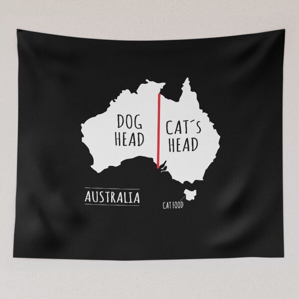 Item preview, Australia Dog Head Cat's Head designed and sold by MooonTees.