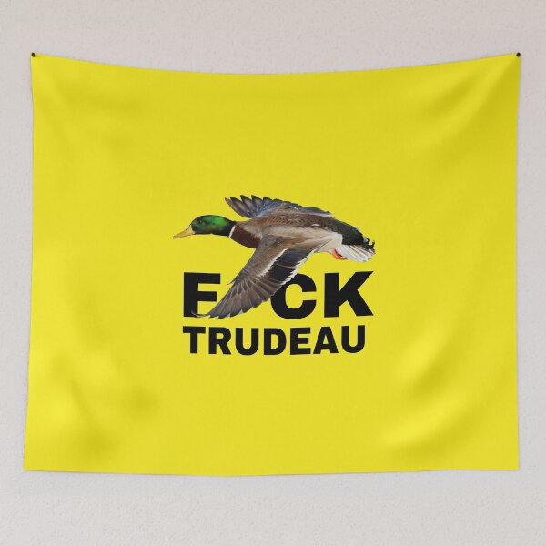Item preview, Funny fuck Trudeau Canadian Gadsden Flag designed and sold by Rafa_Borroto  -.