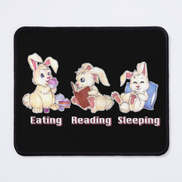 Item preview, Eating Reading Sleeping - Cute Rabbit - Reading Bunny designed and sold by ZadzeneaArt.
