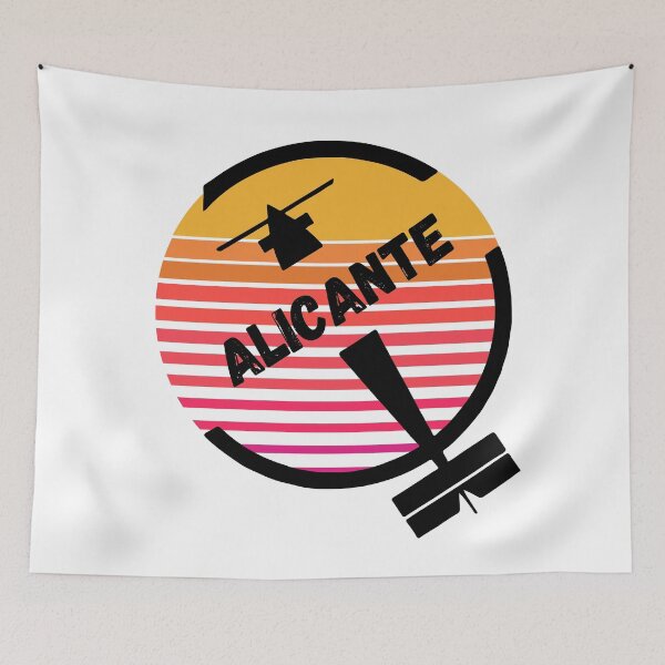 Item preview, ALC Alicante Airport, Spain, Europe - Retro Vintage Sunset Plane Flight Travel Destination Design designed and sold by Vintage-TM.
