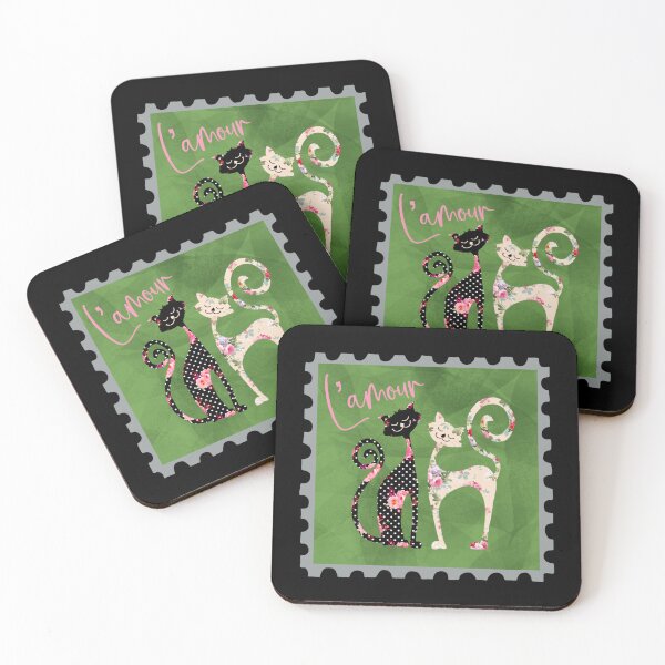 Item preview, L’amour Love Cats Postage Stamp designed and sold by Cedarrue.