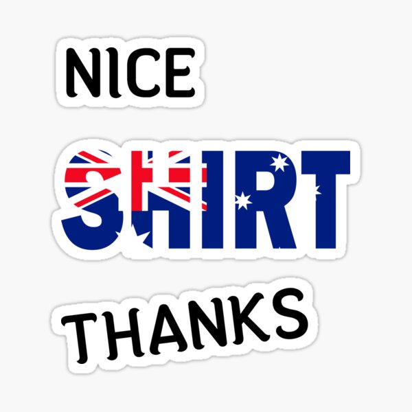 Aperçu de l'œuvre Belle chemise merci, avec drapeau australien créée et vendue par BUTTER7FLY.