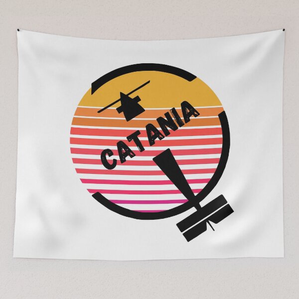 Item preview, CTA Catania Airport, Italy, Europe - Retro Vintage Sunset Plane Flight Travel Destination Design designed and sold by Vintage-TM.