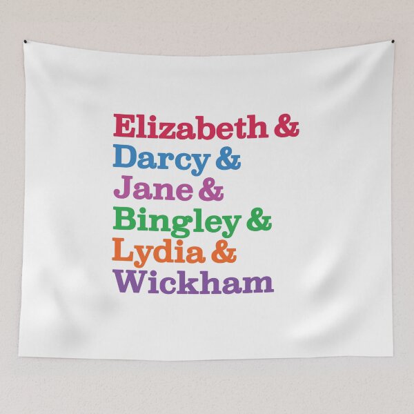 Item preview, Elizabeth & Darcy & Jane & Bingley & Lydia & Wickham, Jane Austen, Pride & Prejudice designed and sold by Coralgb.