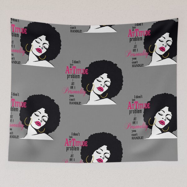 Item preview, "I Don't Have An Attitude Problem" Afro Art designed and sold by LYSandCo.