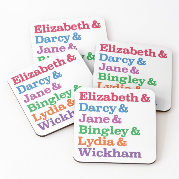 Item preview, Elizabeth & Darcy & Jane & Bingley & Lydia & Wickham, Jane Austen, Pride & Prejudice designed and sold by Coralgb.