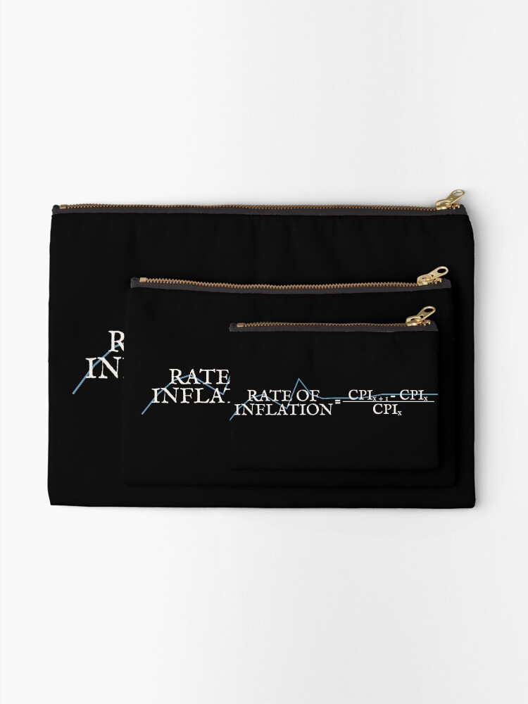 Thumbnail 2 of 4, Zipper Pouch, Rate Of Inflation Formula Graph Design designed and sold by TrulyEpoque.