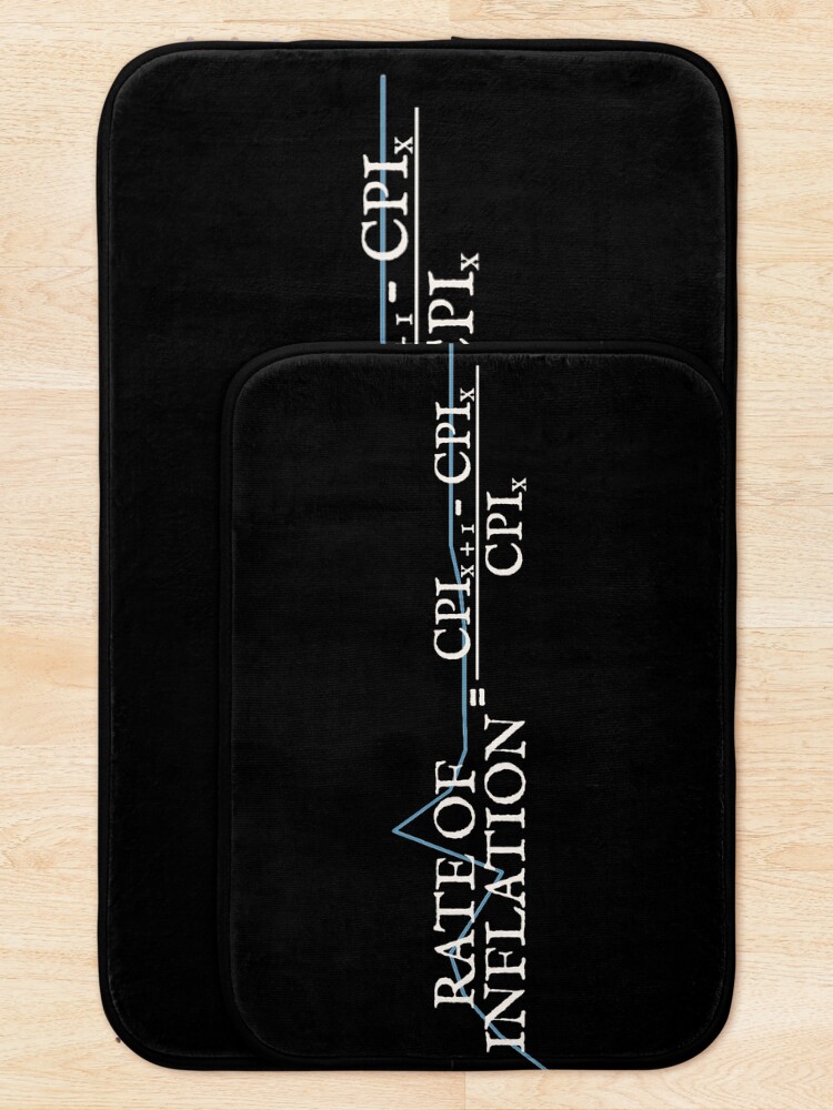 Thumbnail 5 of 6, Bath Mat, Rate Of Inflation Formula Graph Design designed and sold by TrulyEpoque.