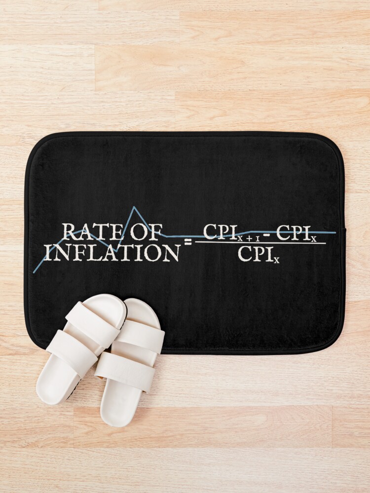 Thumbnail 1 of 6, Bath Mat, Rate Of Inflation Formula Graph Design designed and sold by TrulyEpoque.