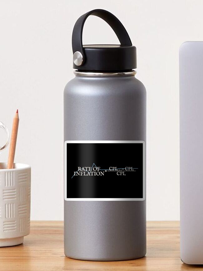 Thumbnail 1 of 3, Sticker, Rate Of Inflation Formula Graph Design designed and sold by TrulyEpoque.