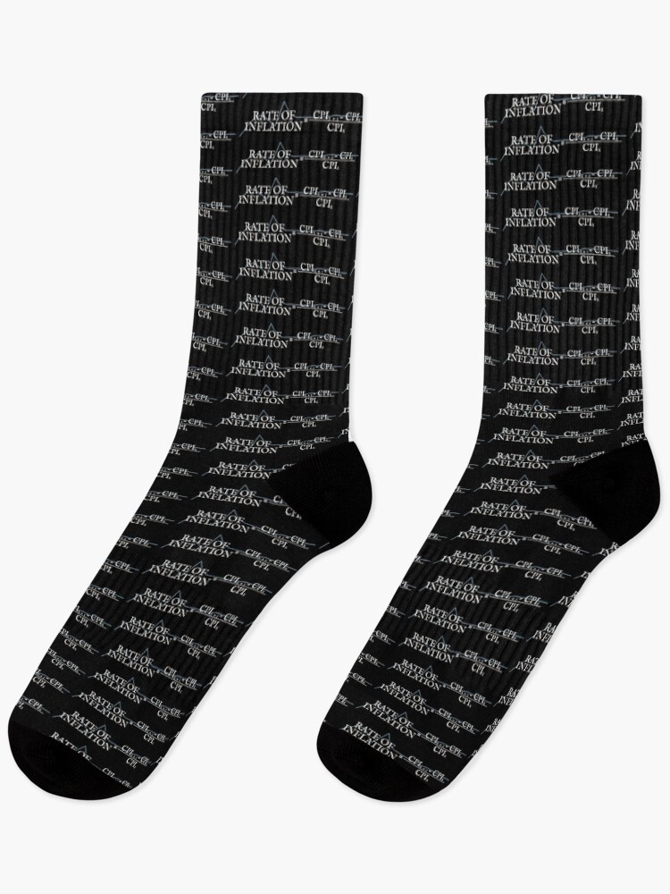 Thumbnail 1 of 5, Socks, Rate Of Inflation Formula Graph Design designed and sold by TrulyEpoque.
