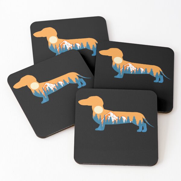 Item preview, dachshund Dog Silhouette Sunset Nature Mountain Gift designed and sold by alaechamlal.