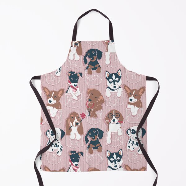 Item preview, Pure love pockets I // blush pink background Dachshund Beagle Dalmatian Basset Hound Labrador Retriever Husky Welsh Corgi and Italian Greyhound dog puppies designed and sold by SelmaCardoso.