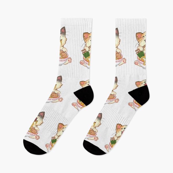 Item preview, Cat Eating Ramen Cute Noodles designed and sold by GreenSplash.
