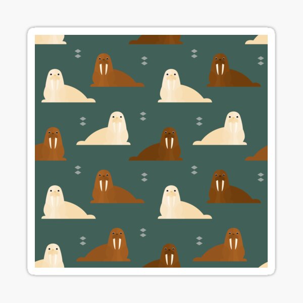 Item preview, Walrusses on green designed and sold by reneesillus.