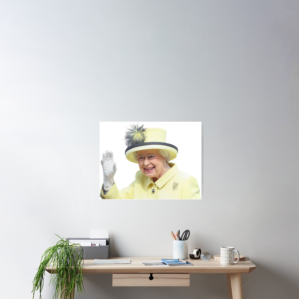 "Queen Elizabeth Waving Window Decal," Poster for Sale by