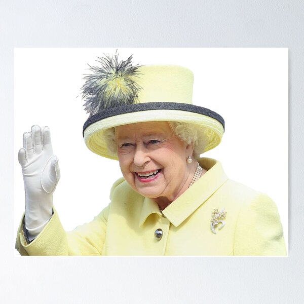 Item preview, Queen Elizabeth Waving - Window Decal, designed and sold by LaughingProf.