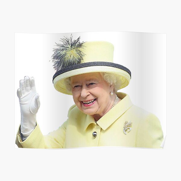 "Queen Elizabeth Waving Window Decal," Poster for Sale by