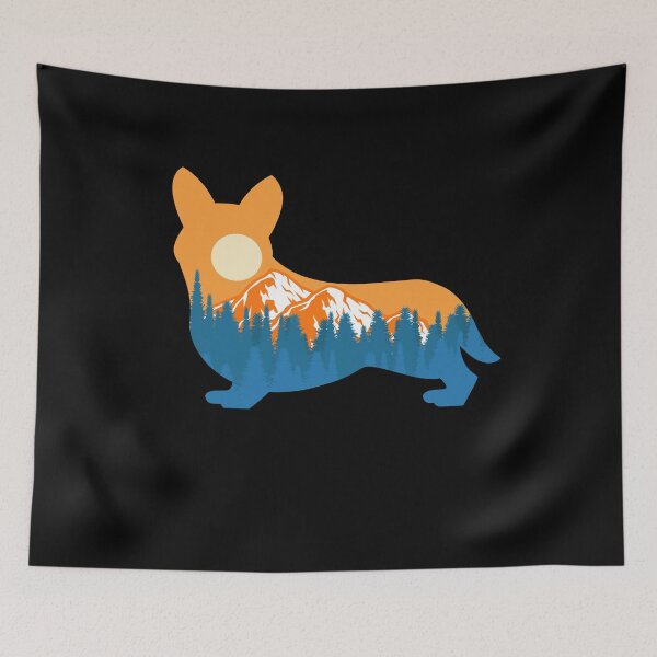 Item preview, pembroke welsh corgi Dog Silhouette Sunset Nature Mountain Gift designed and sold by alaechamlal.