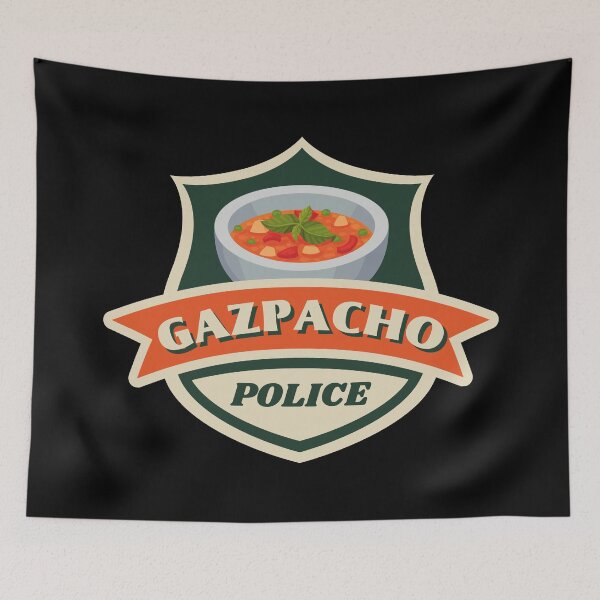 Item preview, Gazpacho Police Badge Vintage Colors designed and sold by ladylaughprints.