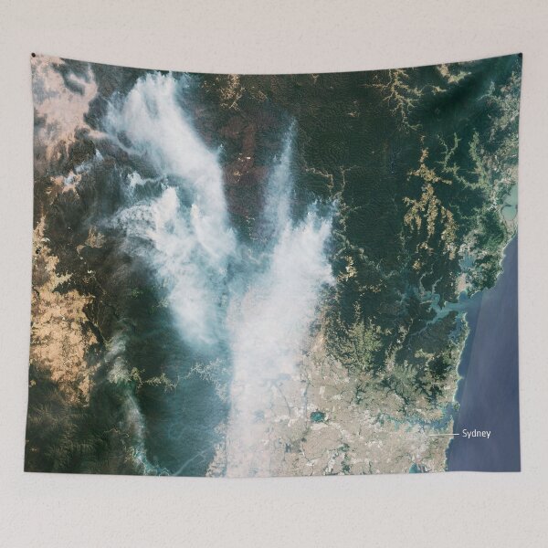 Item preview, Smoke in New South Wales (view from space) designed and sold by Raureif.