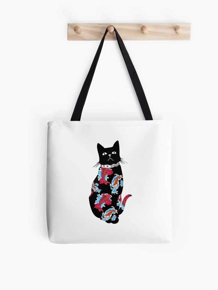 Cat in Lotus Tattoo Tote Bag for Sale by CAT-LUVERS