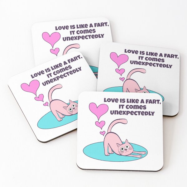 Item preview, Funny Cat Farting with Love  - Love is Like a Fart, it Comes Unexpectedly  designed and sold by BlueBlackSky.
