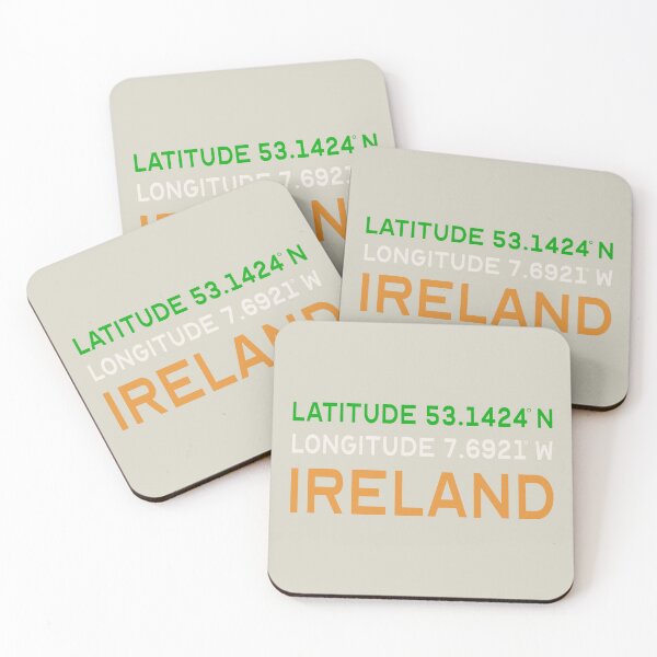 Item preview, Longitude And Latitude Co-ordinates To Ireland Cool Design, Great Design For St Patrick's Day designed and sold by TrulyEpoque.