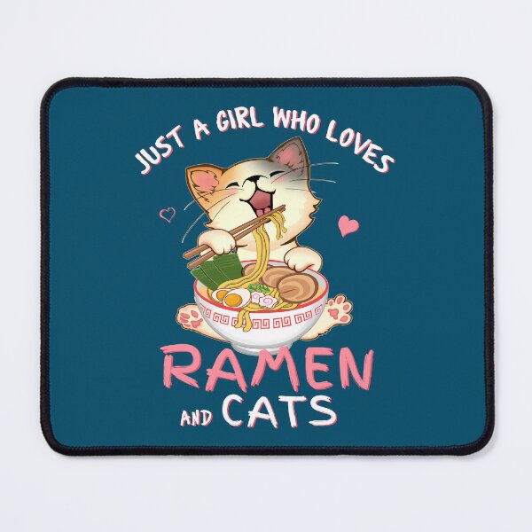 Item preview, Just a Girl Who Loves Ramen and Cats designed and sold by GreenSplash.