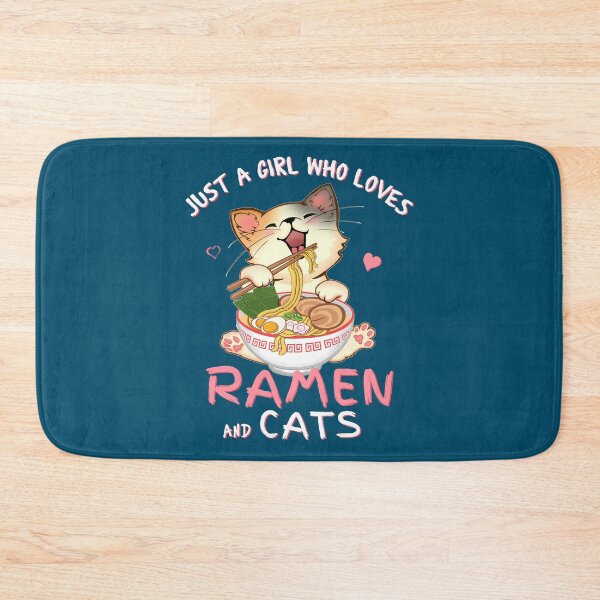 Item preview, Just a Girl Who Loves Ramen and Cats designed and sold by GreenSplash.