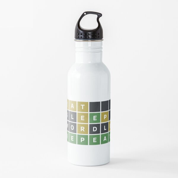Eat Sleep Wordle Repeat (Wordle Style) Water Bottle
