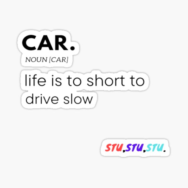 "CAR (NOUN)" Sticker by ReconTraders Redbubble