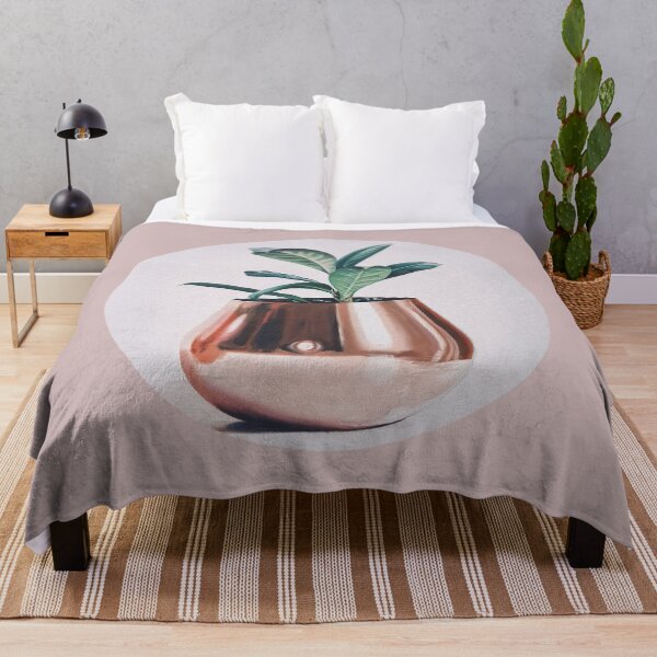 Item preview, Hopeful - Plant in Copper Pot on Pink painting designed and sold by Emily Bickell.