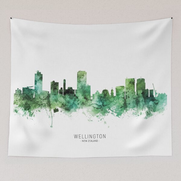 Item preview, Wellington New Zealand Skyline designed and sold by ArtPrints.