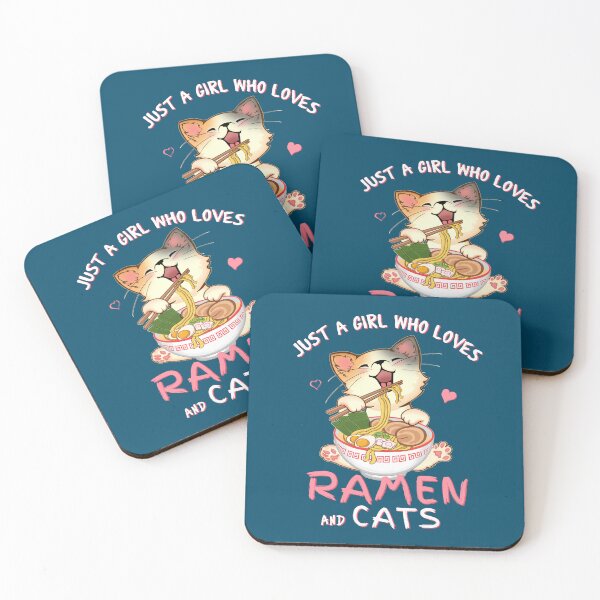 Item preview, Just a Girl Who Loves Ramen and Cats designed and sold by GreenSplash.