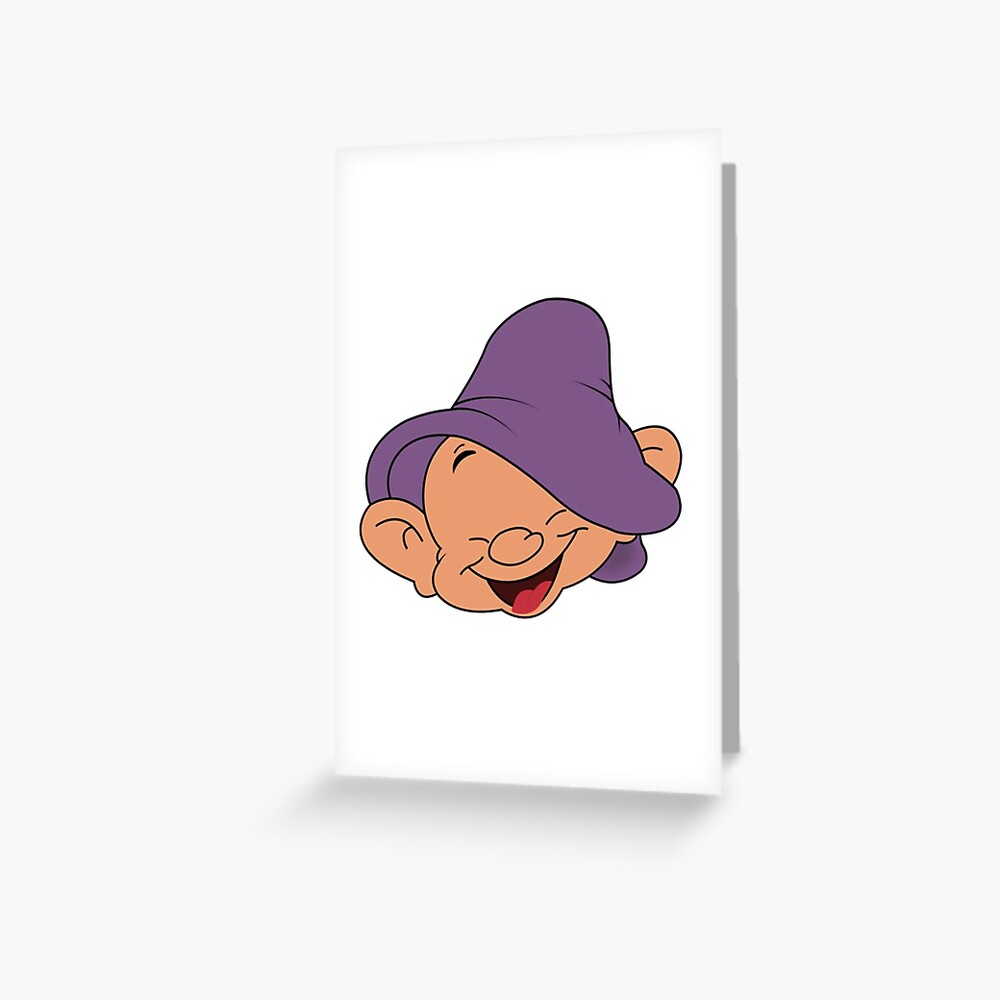 Dopey Funny Face Greeting Card By Abigailsinclair Redbubble 