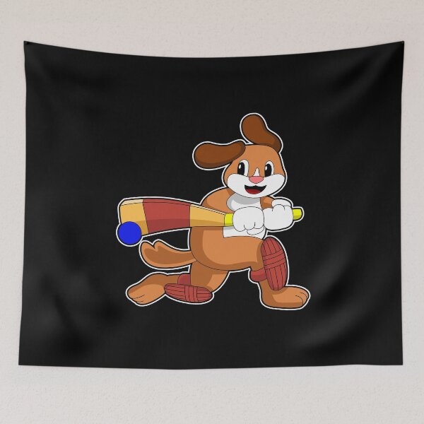 Item preview, Dog at Cricket with Cricket bat designed and sold by Snabdesign84.